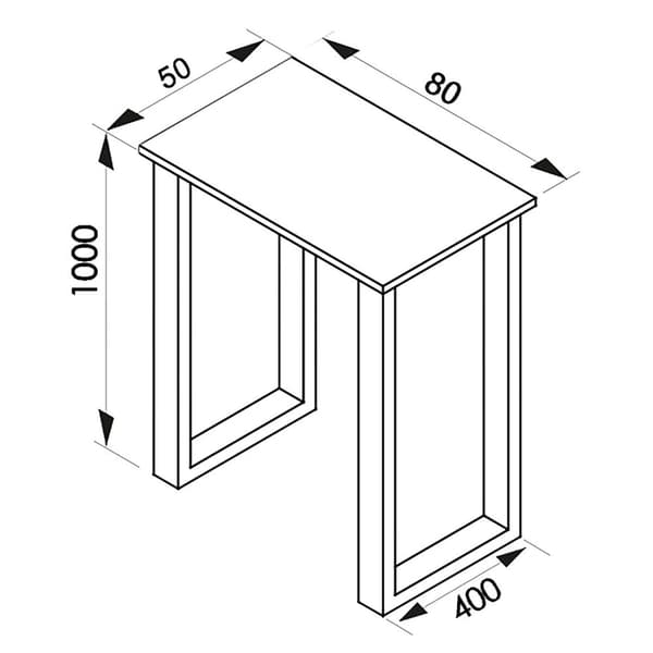 Xona barbord 80x50 eg dekor, sort.