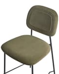 Miniatyrbilde 7 av 9: Sett med 2 Barstoler Olivengrønn Fløyelspolstring Svart Jernramme Benkehøyde Sete Spisestuemøbler Moderne Design