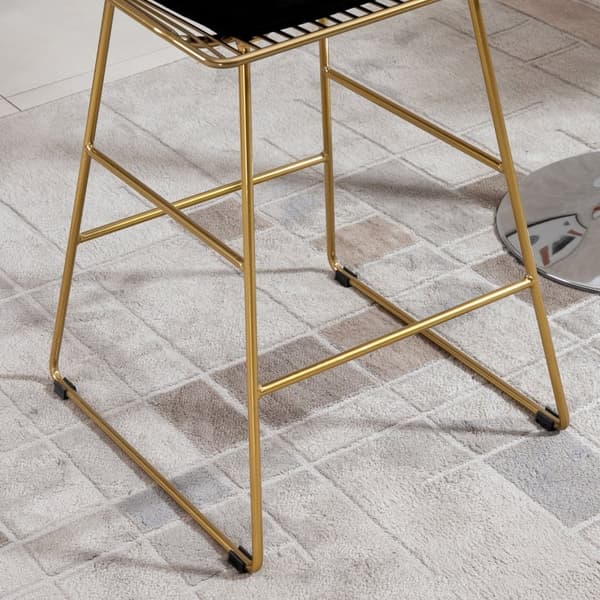 Rootz-baarijakkarasarja 2 kpl - Tason korkeus - Samettityynyt - Geometrinen metallirakenne - Kantavuus 120 kg - 46 cm x 56 cm x 95 cm
