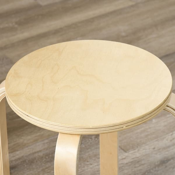Rootz Set med 4 stapelbara pallar - Runda pallar - Platssparande - Spånskiva - Halkfria fotkuddar - Ø40cm x 45cm