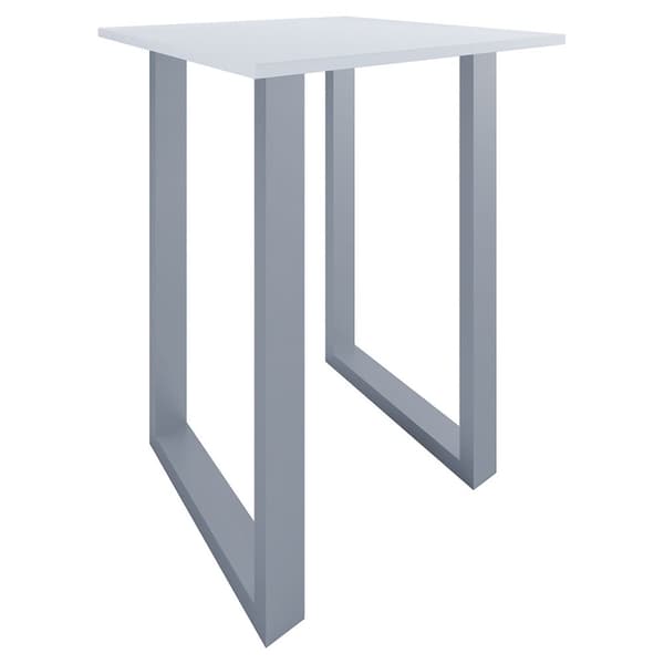 Xona barbord 80x80 vit, silverfärgad.