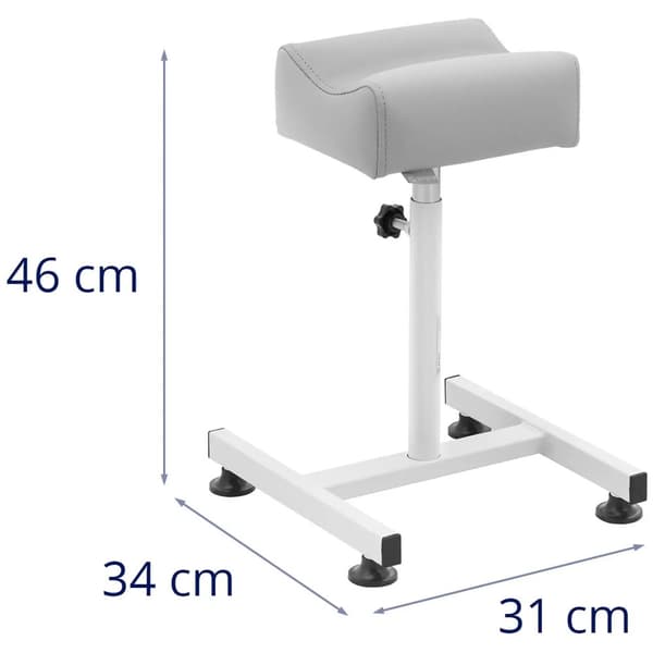 Kosmetisk pedicure fodstøtte 24x22cm, højde 47-67cm - grå