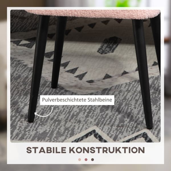 Rootz Pall - Accent Chair - Fotstöd - Cashmere Look - Rosa - 42cm x 42cm x 47cm - Idealisk för moderna möbler och komfort