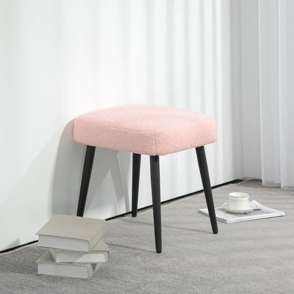 Rootz Pall - Accent Chair - Fotstöd - Cashmere Look - Rosa - 42cm x 42cm x 47cm - Idealisk för moderna möbler och komfort