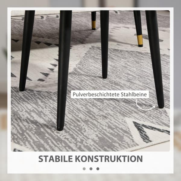 Rootz-jakkara - Jalkatuki ottomaani - Cashmere Look - Pehmeä pehmuste - Teräsjalat - Vaaleanharmaa - 42cm x 42cm x 47cm