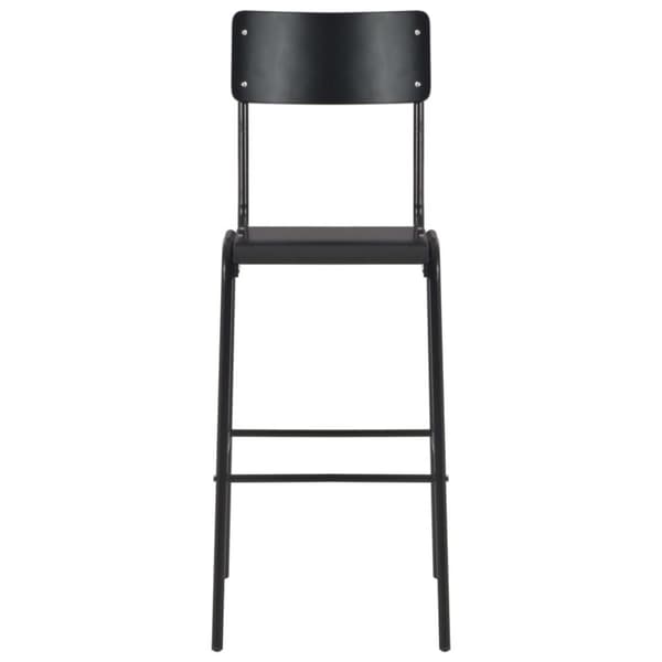 Barstolar 2 st massiv plywood stål svart