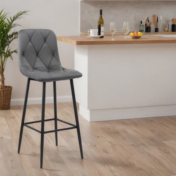KINGSTON grafit Velvet barstol