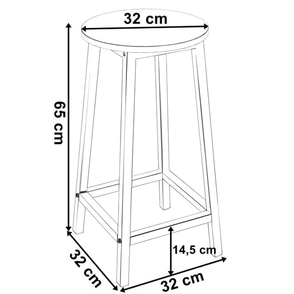 Flint Rustic loft teollisuusjakkara, vanhentunutta tammea