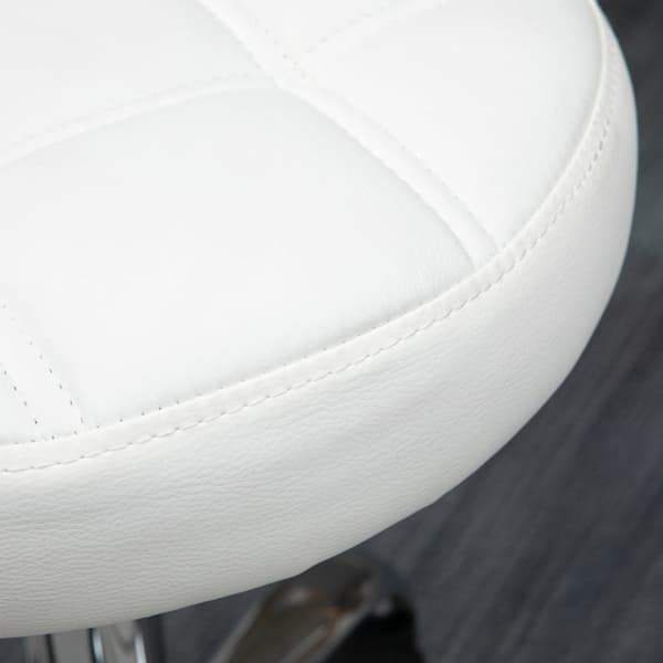 Rootz Swivel Pall - Rullande pall - Höjdjusterbar salongspall - Imiterat läder - Armlös design - Elegant vadderat mönster - 35,5 cm x 51-67 cm