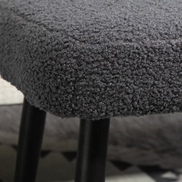 Rootz skammel - Fodstøtte - Osmannisk - Cashmere-look stof - Accent Stol - 42cm x 42cm x 47cm - Mørkegrå - Stålben - 10cm Pude