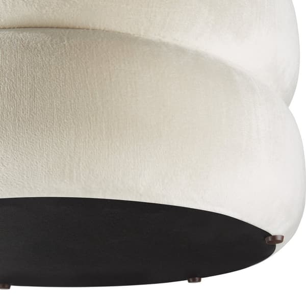 Skammel Altu, polstret, opbevaring - Velour look creme-hvid