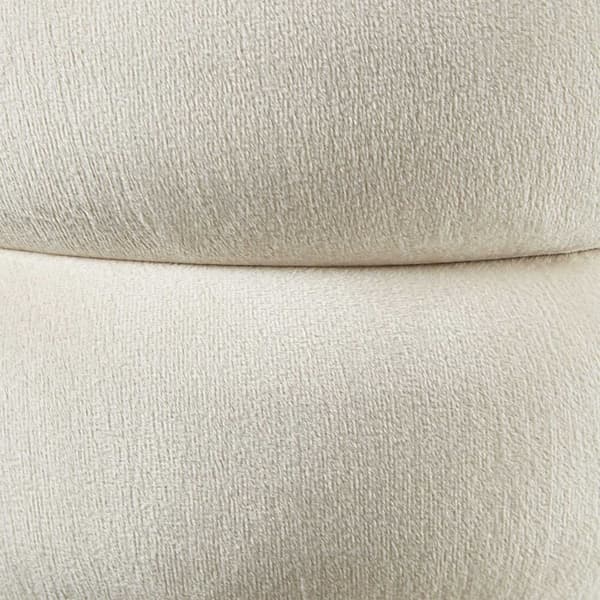 Skammel Altu, polstret, opbevaring - Velour look creme-hvid