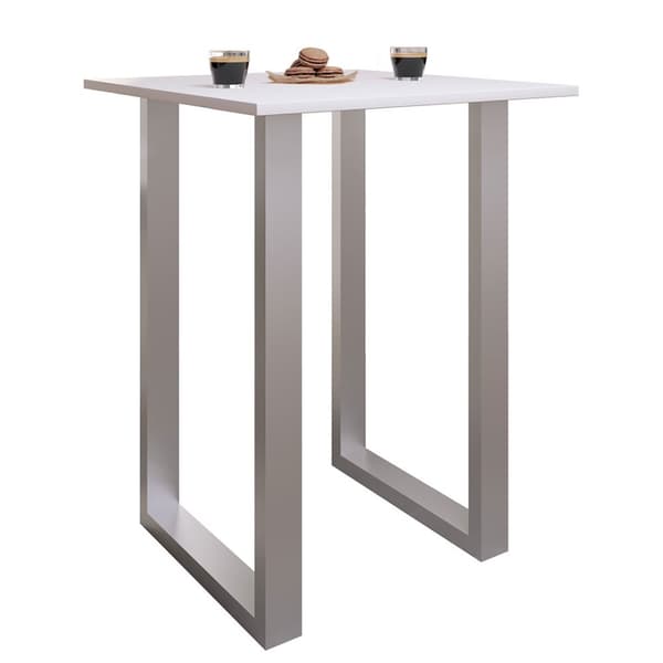 Xona barbord 80x50 vit, silverfärgad.