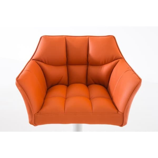 DAMASO W barstol - CLP - Orange - Justerbar i höjdled - PU-överdrag - Stöd i vit metall