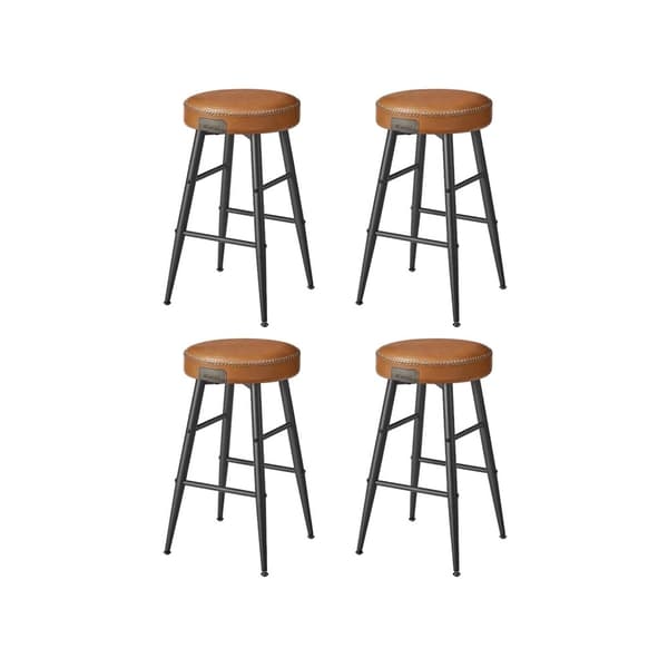 Rootz EKHO Collection - Barstolesæt - Bordskamler - Stålramme - PU-læder - Kompakt størrelse - 49,5 cm x 49,5 cm x 63 cm