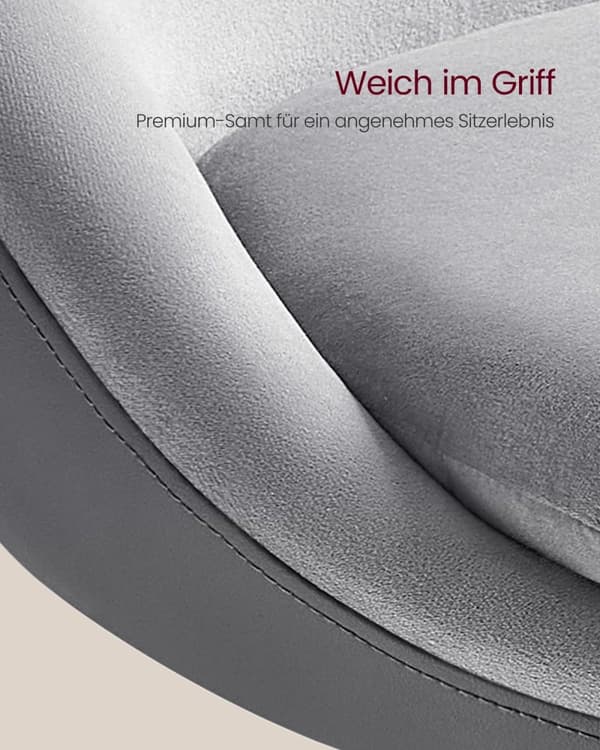 Rootz sæt med 2 højdejusterbare barstole - Dove Grey & Ink Black - Velvet & PU-læder - Metalramme - 52,5 cm x 50 cm x (97,5-108,5) cm