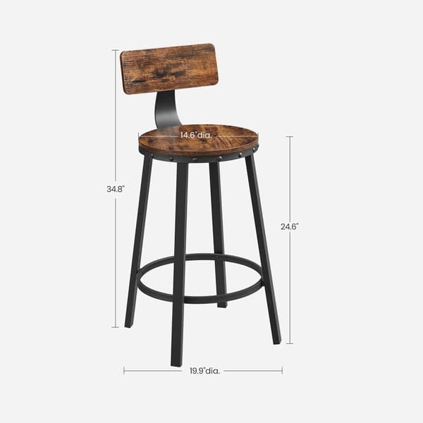 Baarituolit - 2 - teollisuussuunnittelu - Vintage Brown / Black