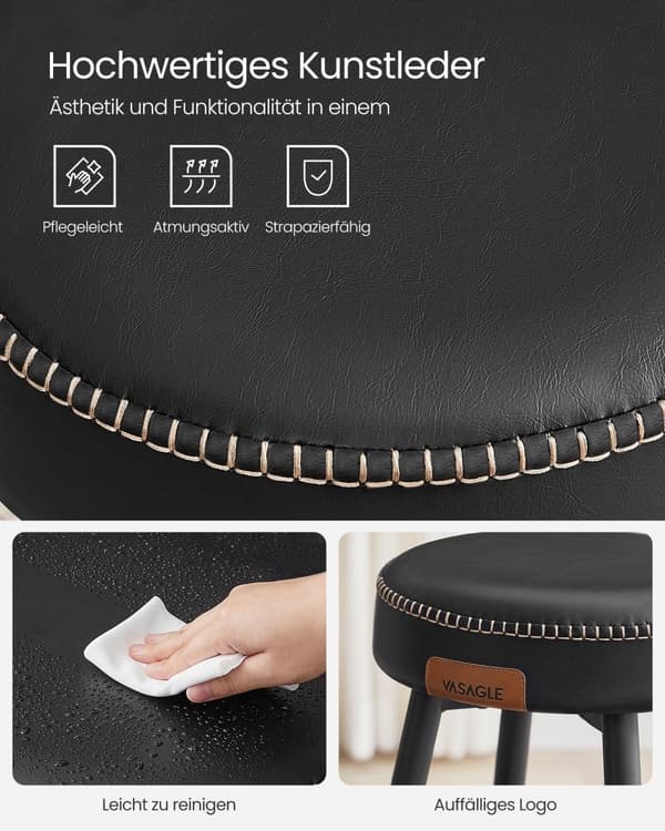 Ekho Collection - Barstol - Uppsättning av 2 - Basic Black