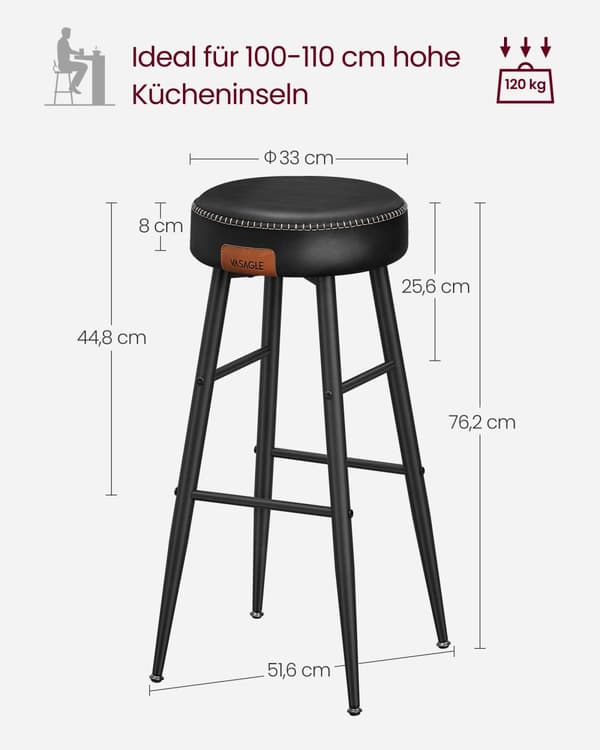 Ekho Collection - Barstol - Uppsättning av 2 - Basic Black