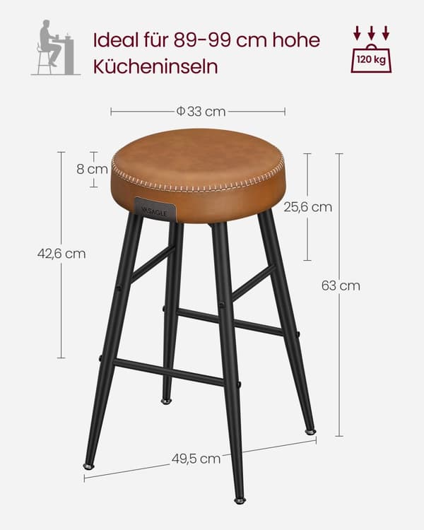Ekho -kokoelma - baarijakkara - helppo koota - karamelliruskea