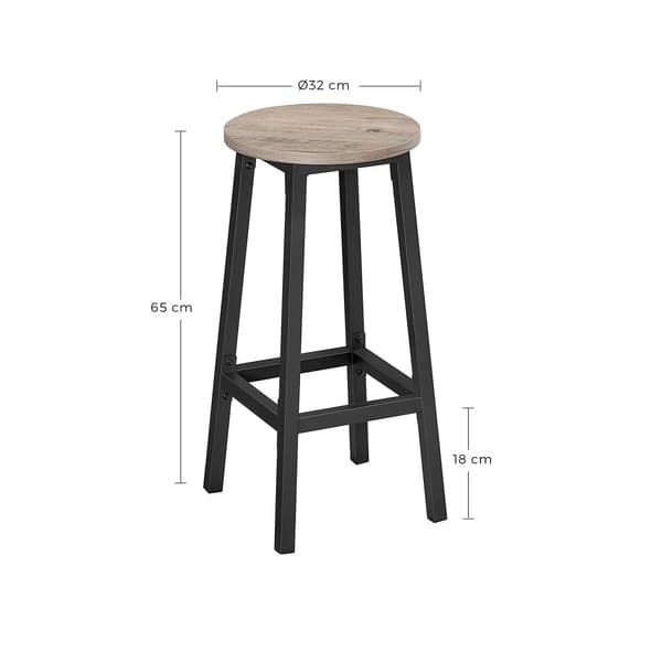 Baarijakkarat - 2 - baarin tuolit - korkeus 65 cm - pyöreä - teräskehyksellä