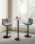 Miniatyrbillede 7 af 10: Barstole - Sæt med 2 - Quilted Seat - Rotable - Grå