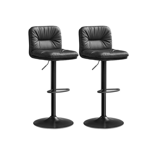 Barstole - Sæt med 2 - Quilted Seat - Rotable - Grå