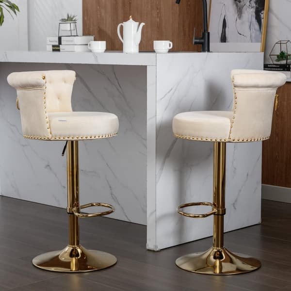 Rootz 2-osaiset kääntyvät baarijakkarat - Säädettävät keittiöjakkarat - Kääntyvät ruokapöydän istuimet - Ergonominen mukavuus - 54cm x 53cm x 82-101cm