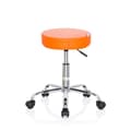 Miniatyrbild 6 av 6: Pall / vridbar sits / teknisk sits OPERATOR II konstläder orange krom hjh OFFICE
