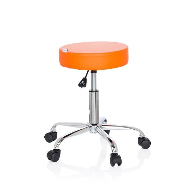Pall / vridbar sits / teknisk sits OPERATOR II konstläder orange krom hjh OFFICE