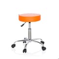 Miniatyrbild 1 av 6: Pall / vridbar sits / teknisk sits OPERATOR II konstläder orange krom hjh OFFICE