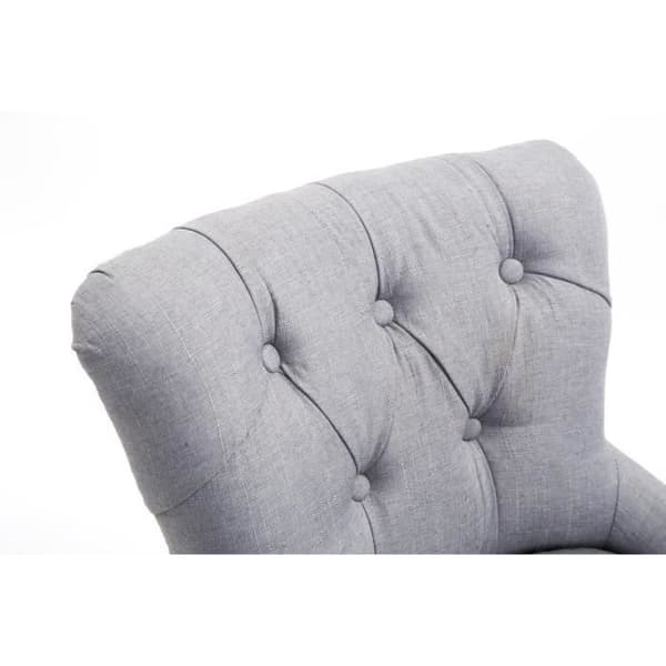 Barstol - CLP - BUCKINGHAM - Ljus antik trä - 100% polyester tyg - Tjock stoppning