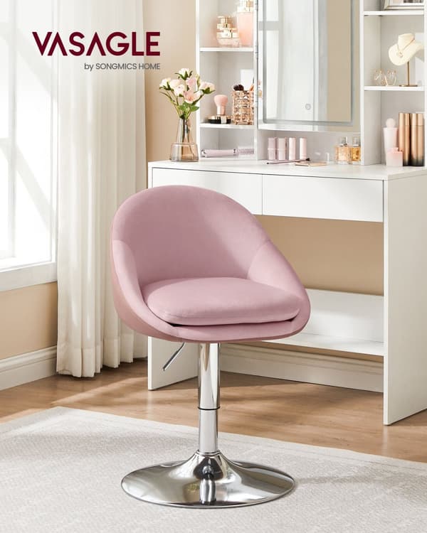Stol - Justerbar - Med ryglæn og ramme - pastelrosa