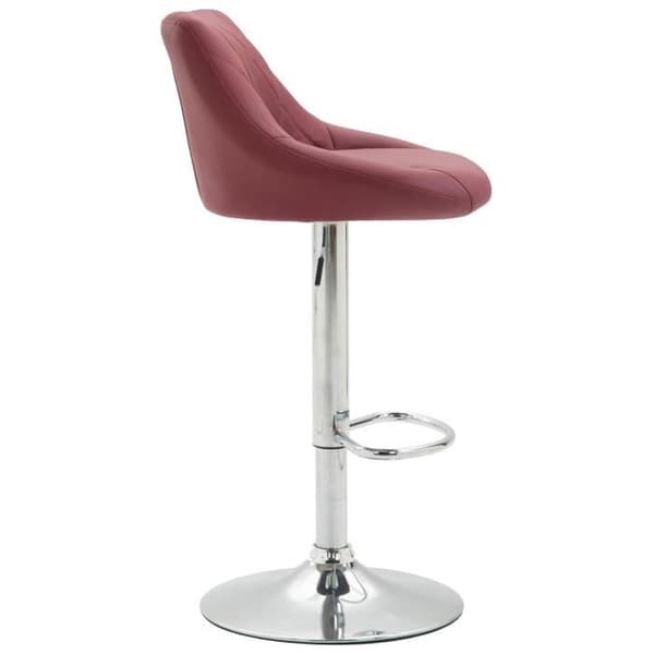 Lazio barpall i konstläder - Vinröd - Justerbar i höjdled - Vridbar - Elegans - Chic