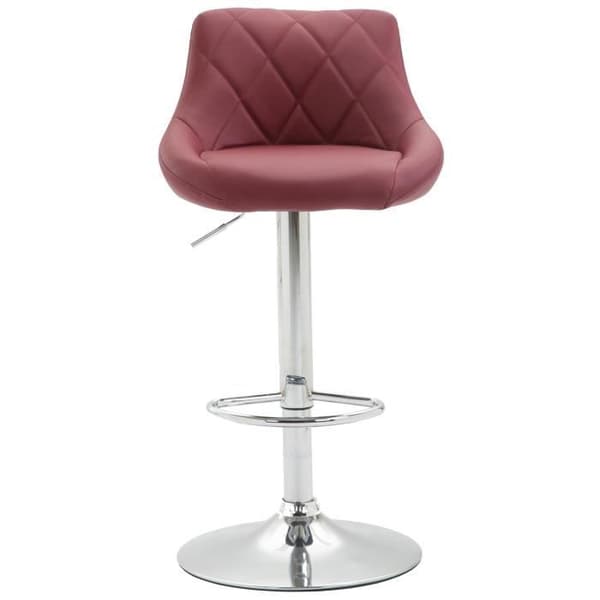 Lazio barpall i konstläder - Vinröd - Justerbar i höjdled - Vridbar - Elegans - Chic