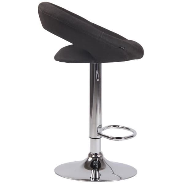 Barstol - BANCIGNY - Kromad - Tyg - Höjdjusterbar - Modern design