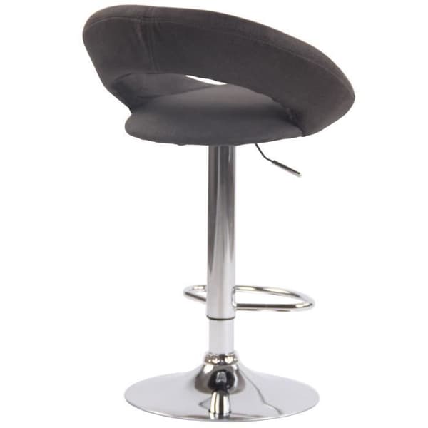 Barstol - BANCIGNY - Kromad - Tyg - Höjdjusterbar - Modern design