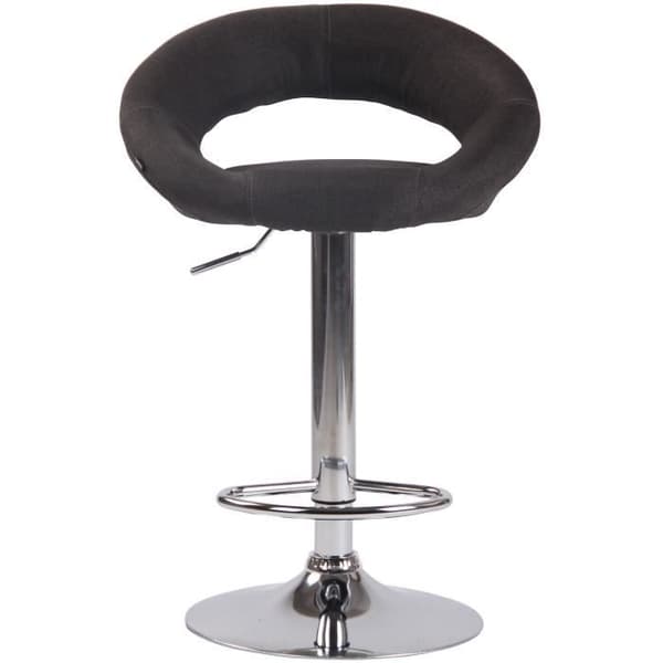 Barstol - BANCIGNY - Kromad - Tyg - Höjdjusterbar - Modern design