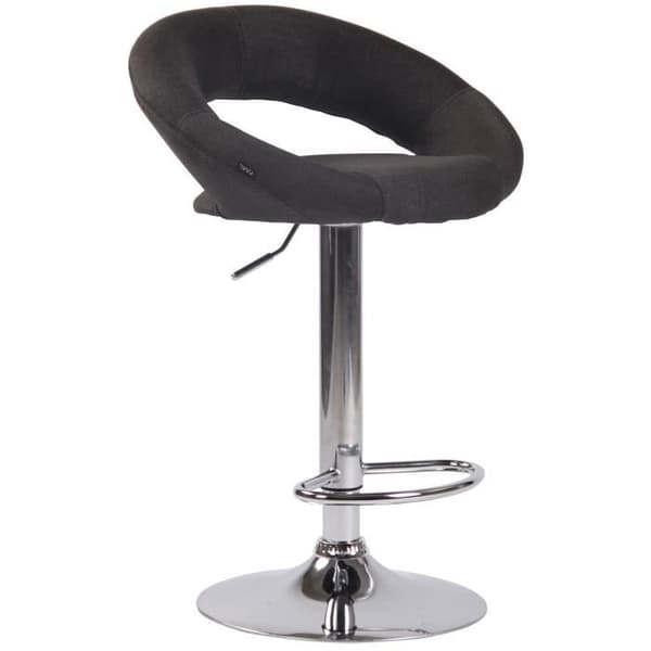 Barstol - BANCIGNY - Kromad - Tyg - Höjdjusterbar - Modern design