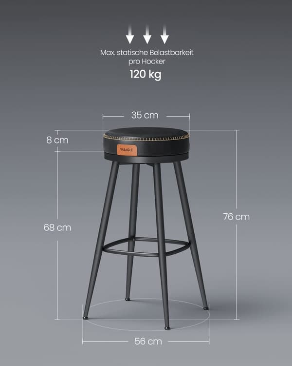 Palkkijakkarajoukko 2 76 cm korkea muste -musta