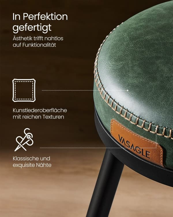 Ekho Collection - Barstole Sæt på 2 med roterende ryglæn, Forest Green