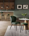 Miniatyrbillede 7 af 10: Ekho Collection - Barstole Sæt på 2 med roterende ryglæn, Forest Green