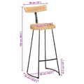 Miniatyrbillede 9 af 11: vidaXL barstole 2 stk. 49x43x103 cm massivt mangotræ