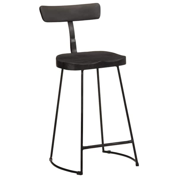 vidaXL Baarijakkarat 2 kpl musta 49x43x88 cm täysi mangopuu