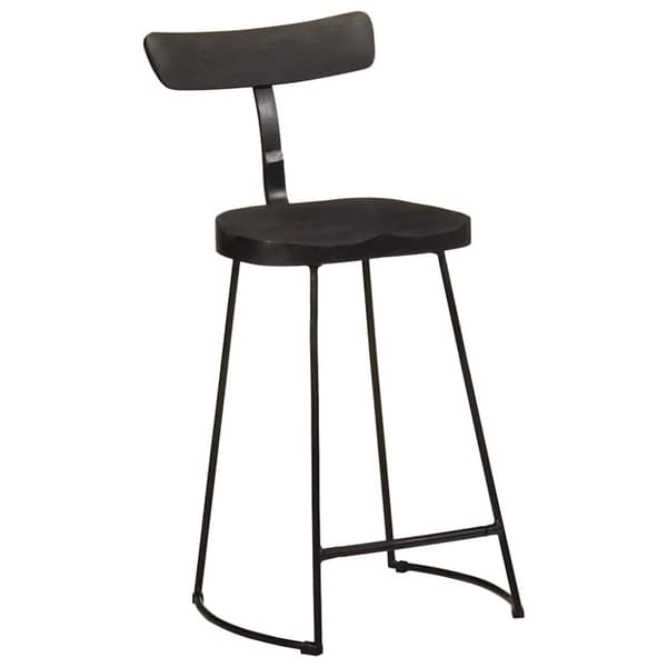 vidaXL Baarijakkarat 2 kpl musta 49x43x88 cm täysi mangopuu