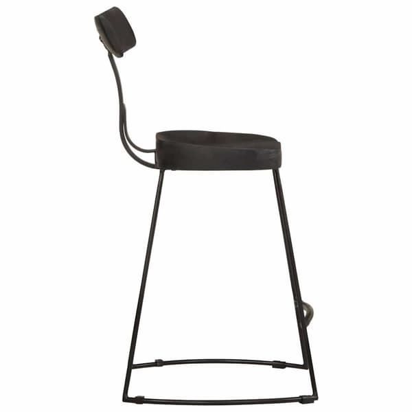 vidaXL Baarijakkarat 2 kpl musta 49x43x79 cm täysi mangopuu