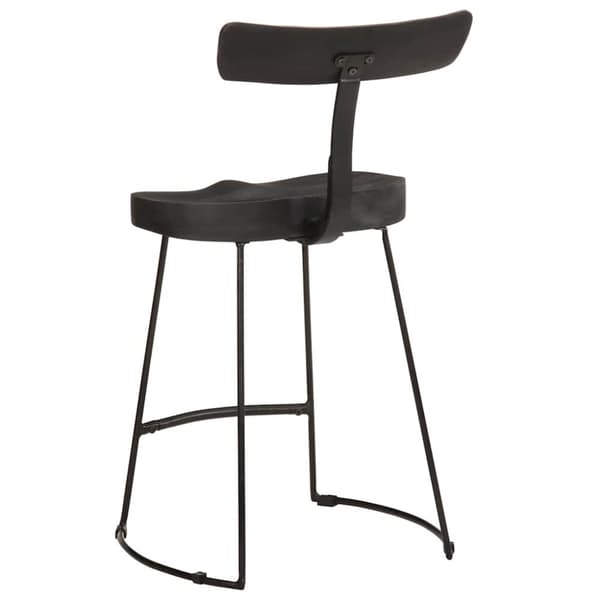 vidaXL Baarijakkarat 2 kpl musta 49x43x79 cm täysi mangopuu