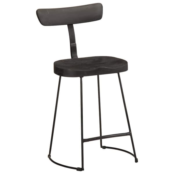 vidaXL Baarijakkarat 2 kpl musta 49x43x79 cm täysi mangopuu
