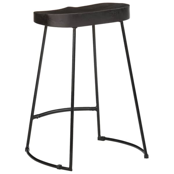 vidaXL Baarijakkarat 2 kpl musta 45x40x62 cm täysi mangopuu