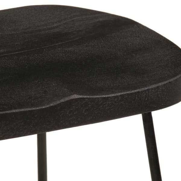 vidaXL Baarijakkarat 2 kpl musta 45x40x62 cm täysi mangopuu
